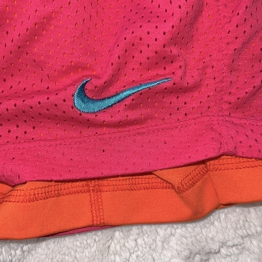 Nike Dri-Fit 2-in-1 Pink & Orange Compression Mesh Running Shorts - Size Large